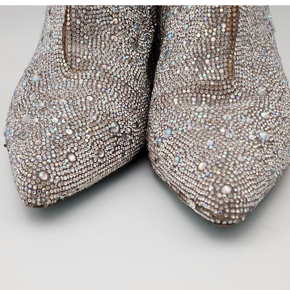 Betsey Johnson Kyla Ankle Booties Women 10 Blue Rhinestone Western Glam SB-KYLA - Picture 4 of 7
